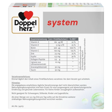 Abbildung der Produktverpackung Doppelherz system KOLLAGEN EXTRA Seitenansicht links